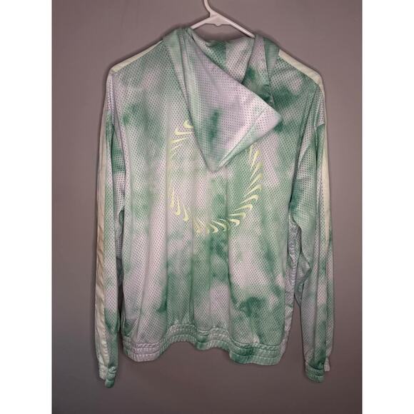 Nike Icon Clash Full Zip Long Sleeve Tie Dye Mesh Hoodie Jacket Green Womens Med - Picture 6 of 13